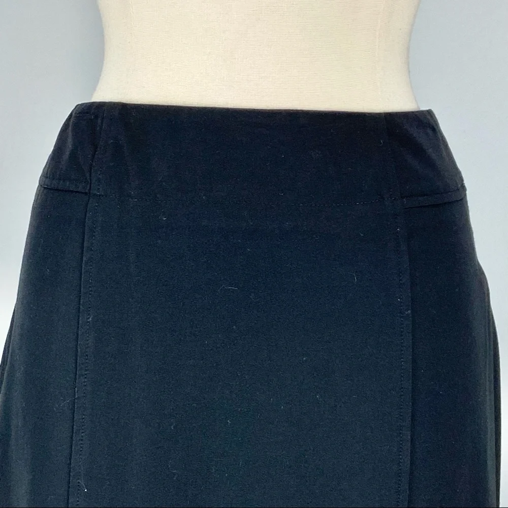 Jana Kos Womens Black Straight Pencil Skirt Pleated Hem size 6